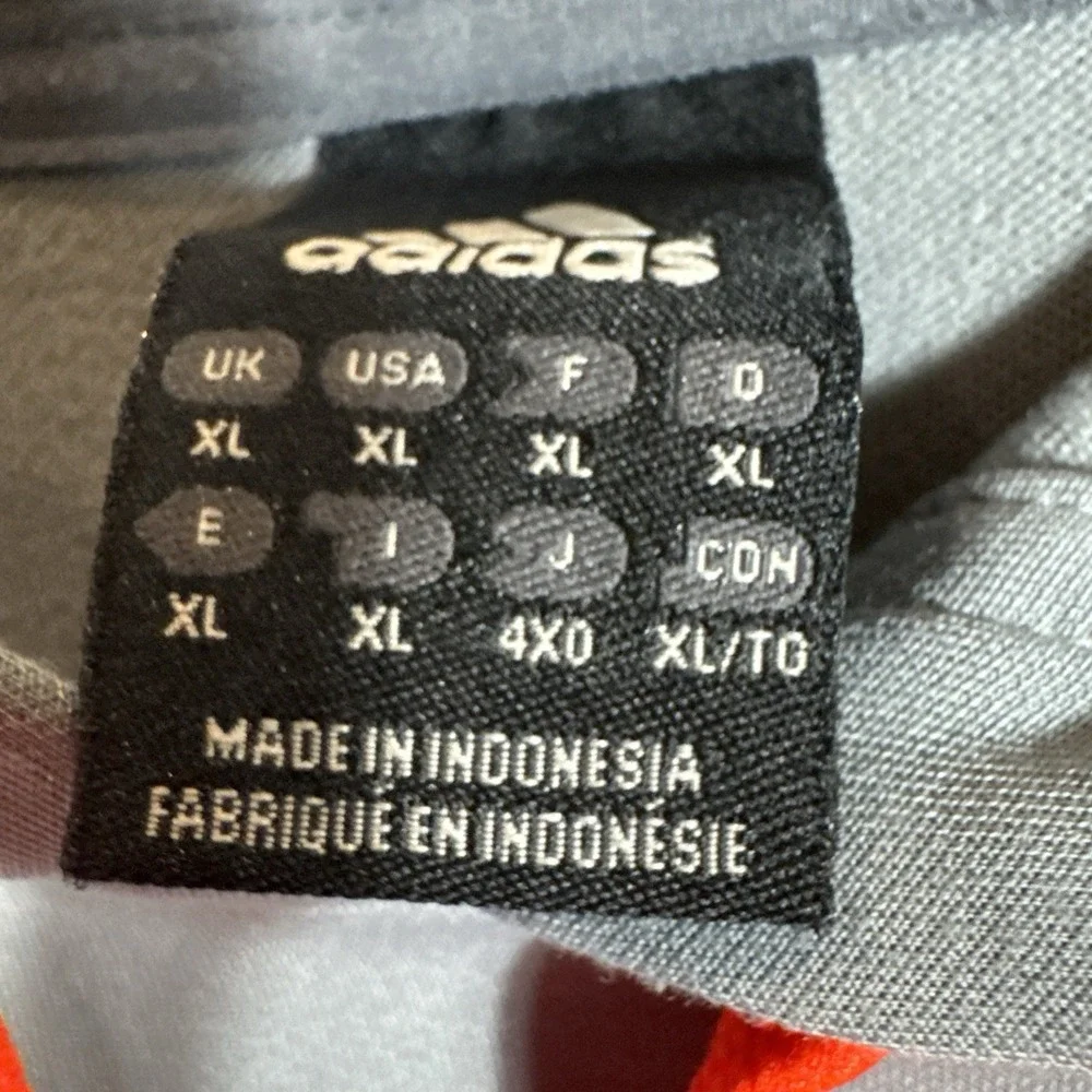 ADIDAS Mens Gray Hoodie With Neon Orange Hit And Kangaroo Pocket XL